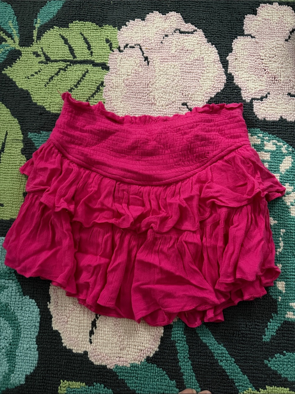 Mustard Seed Hot Pink Ruffled Mini Skirt